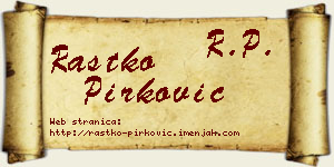 Rastko Pirković vizit kartica